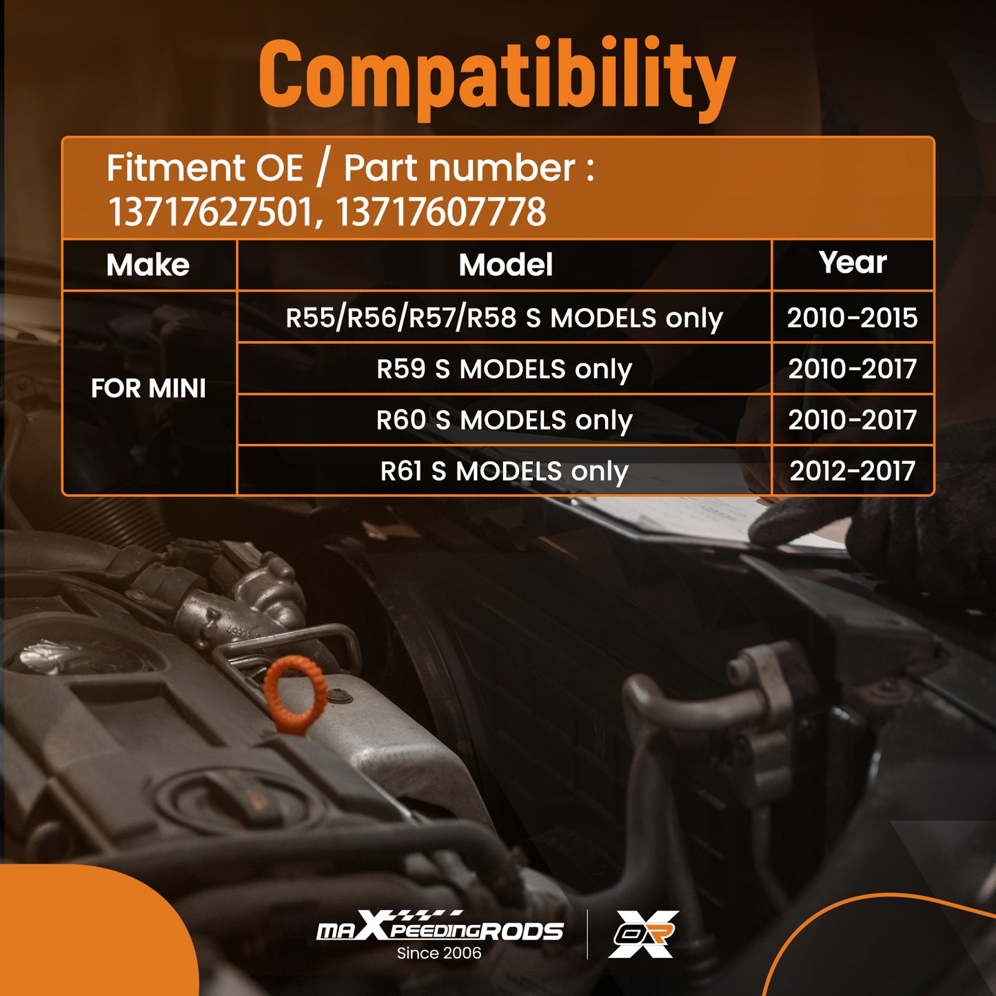 Air Boot Assembly compatible for MINI R55-R58 S Models 2010-2015 13717627501 Performance