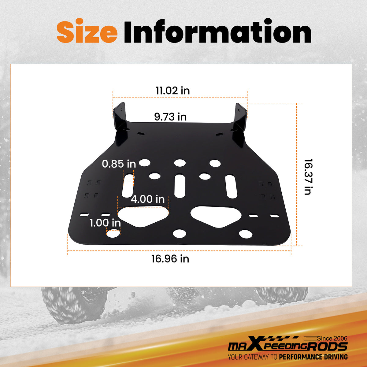 ATV Black Plow Mount compatible For Yamaha Grizzly 660 700 2002-2024 Steel Frame
