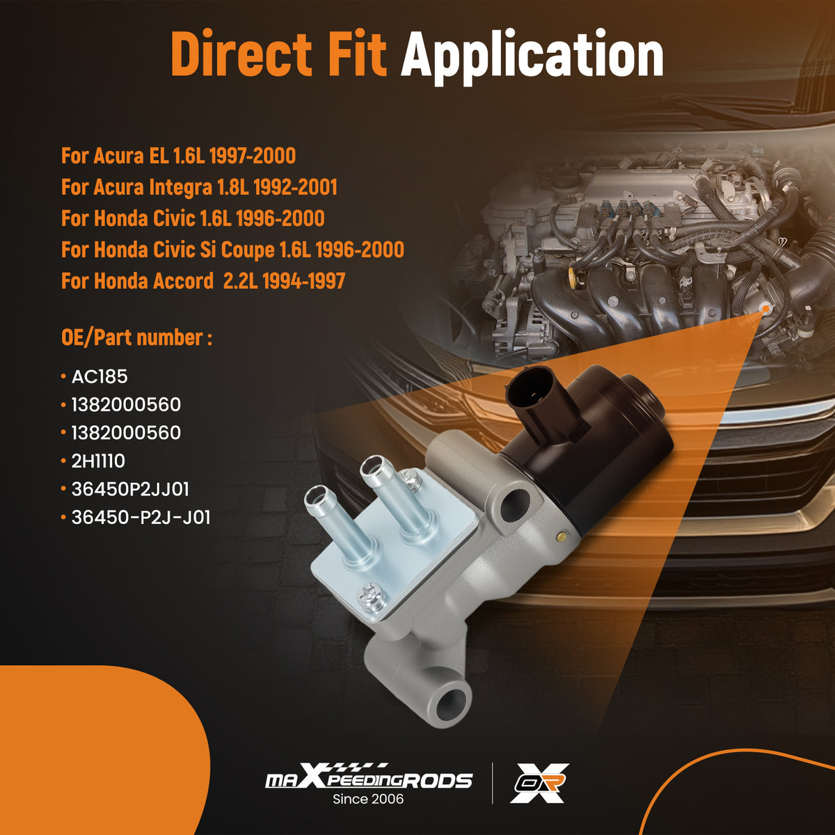 Idle Air Control Valve compatible For Honda Civic 1996-2000 1.6L compatible For Acura EL 36450-P2J-J01