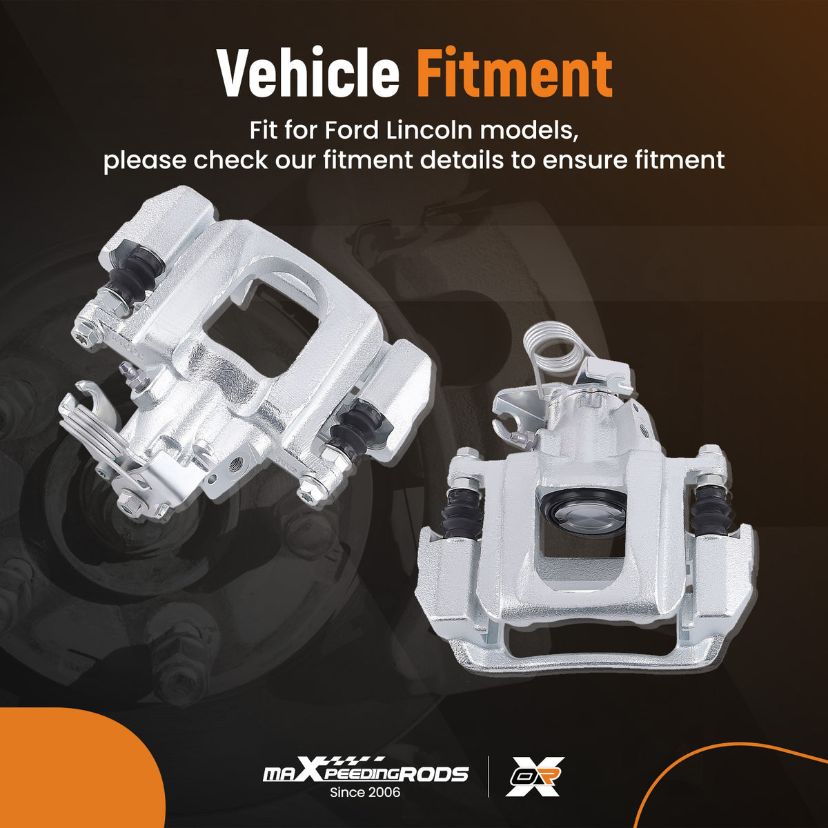 2x Rear Left Right Brake Caliper Kit compatible For Ford Edge 2011-14 compatible For Lincoln MKX 2011-15
