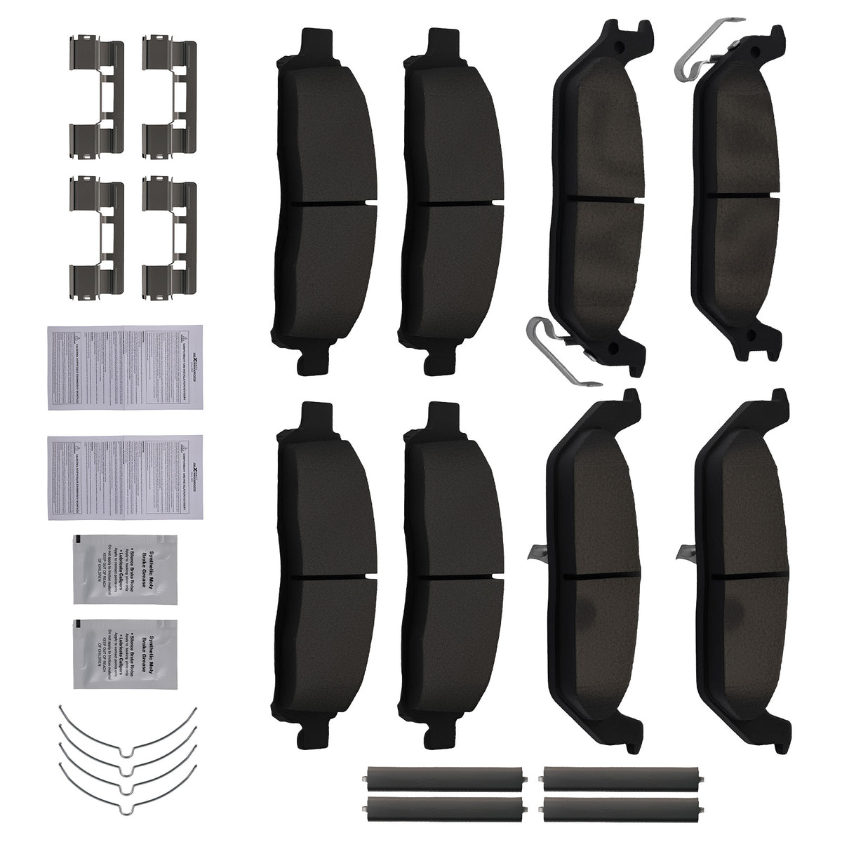 Front Rear Brake Pads Set compatible For Ford F-150 2004-2008 compatible For Lincoln Mark LT 2006-2008