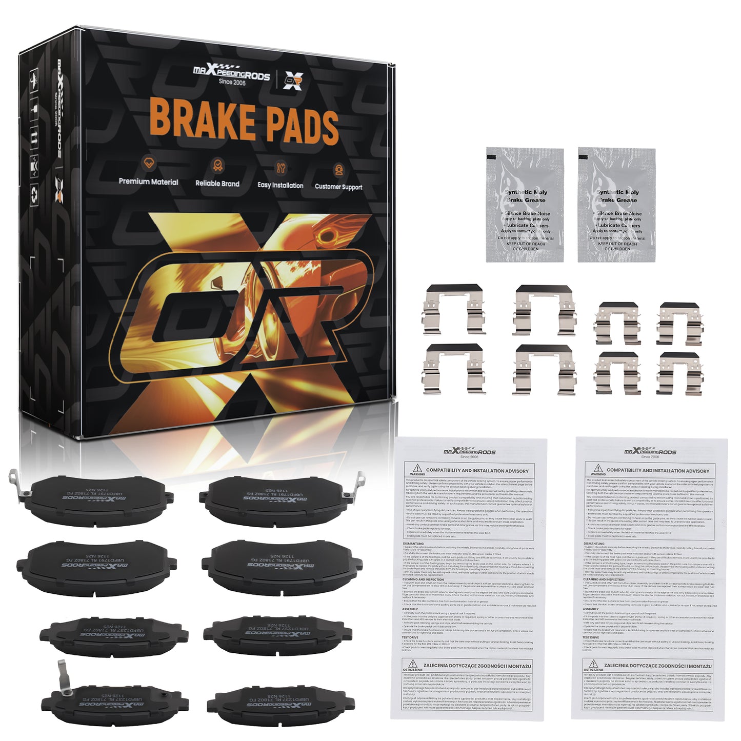 Front Rear Ceramic Brake Pads Set compatible For Subaru Forester 2009-2013/Impreza 2008-13