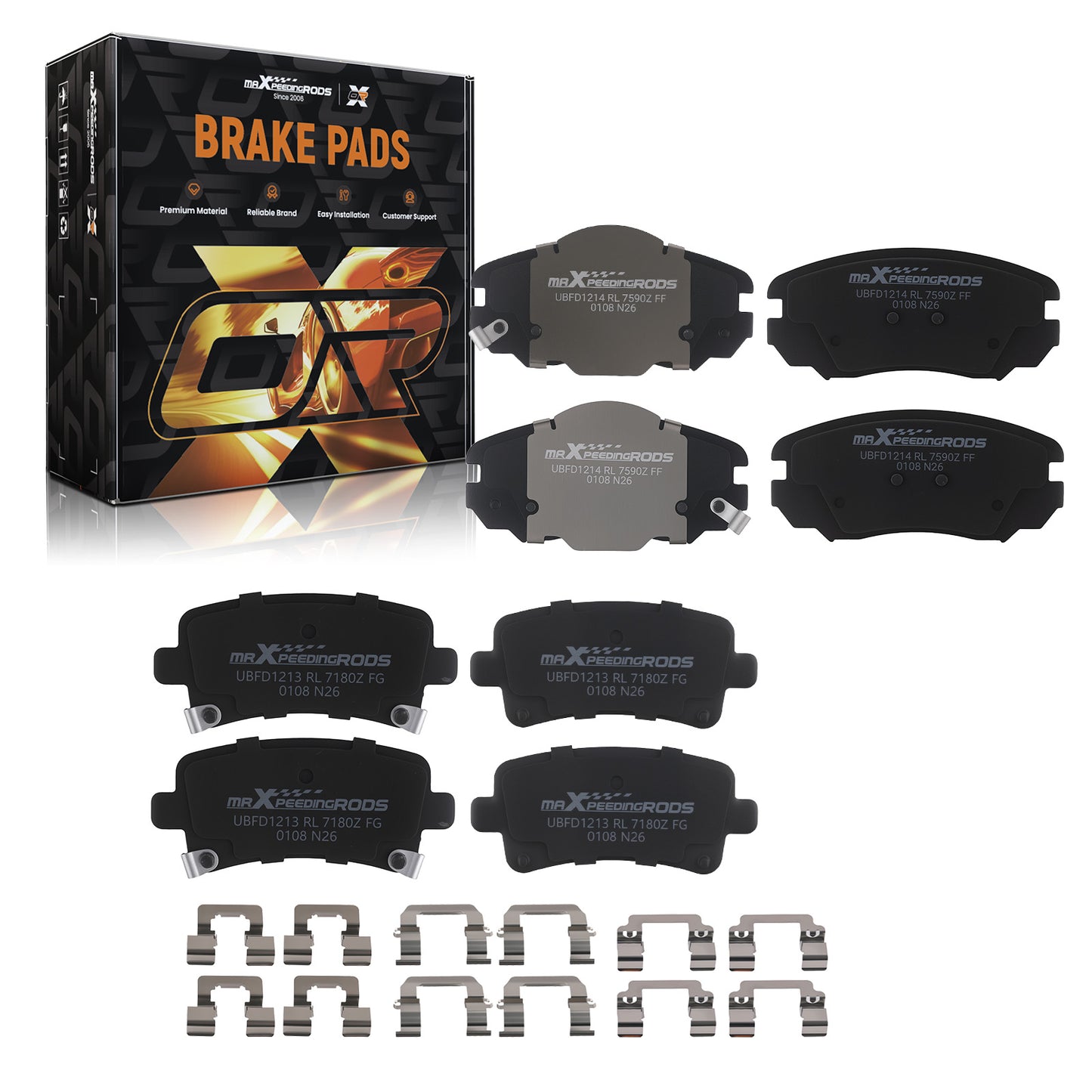 Front Rear Ceramic Brake Pads Set compatible For Buick Allure 2010 compatible For LaCrosse 2010-2016 D1421