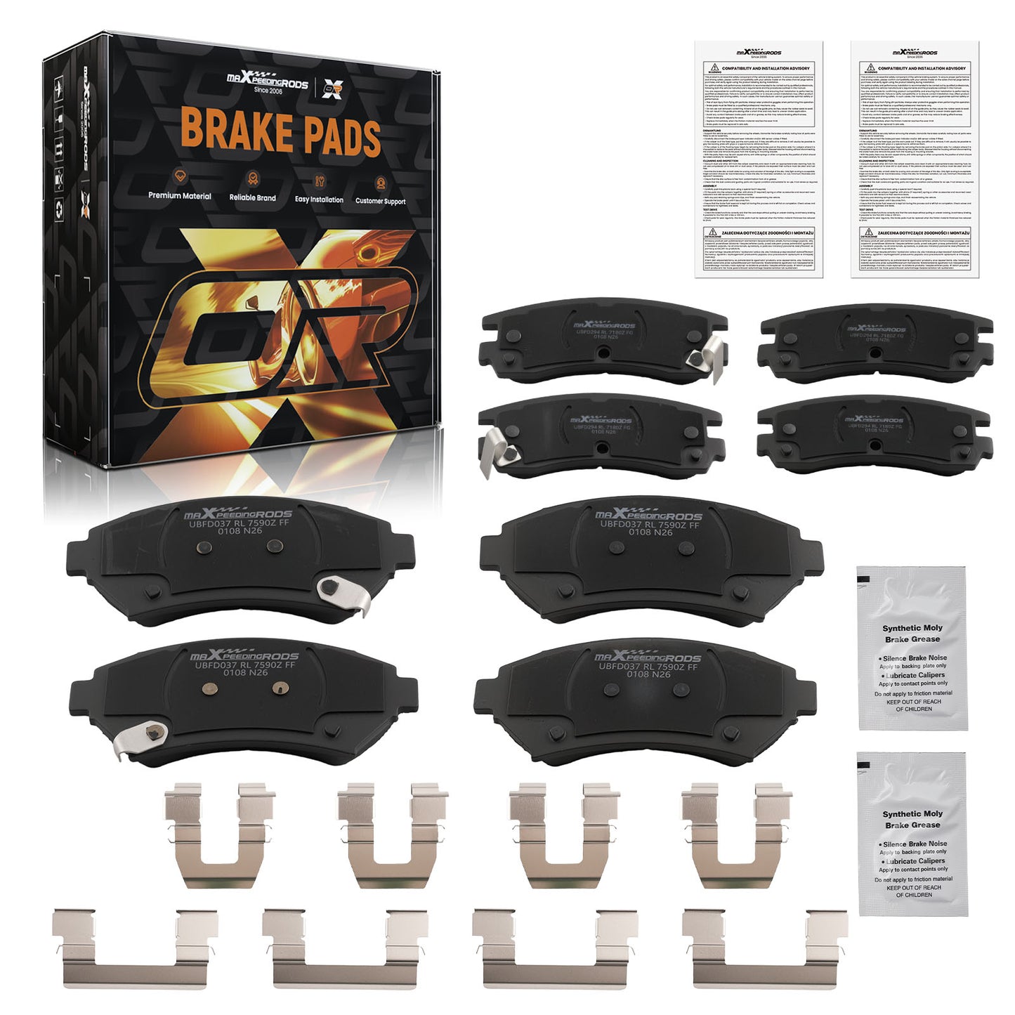 Front Rear Ceramic Brake Pads Set compatible For Buick Century LeSabre Park Avenue compatible For Regal