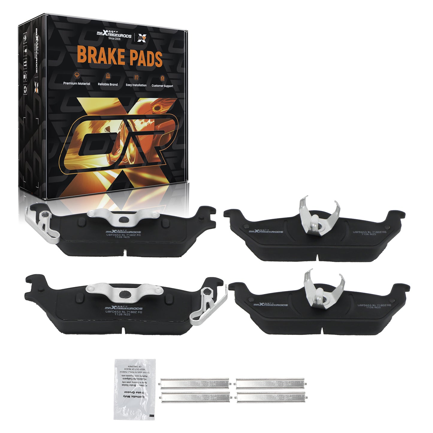 Rear Ceramic Brake Pads Set compatible For Ford F-150 2004-2011/Compatible For Lincoln Mark LT 2006-2008