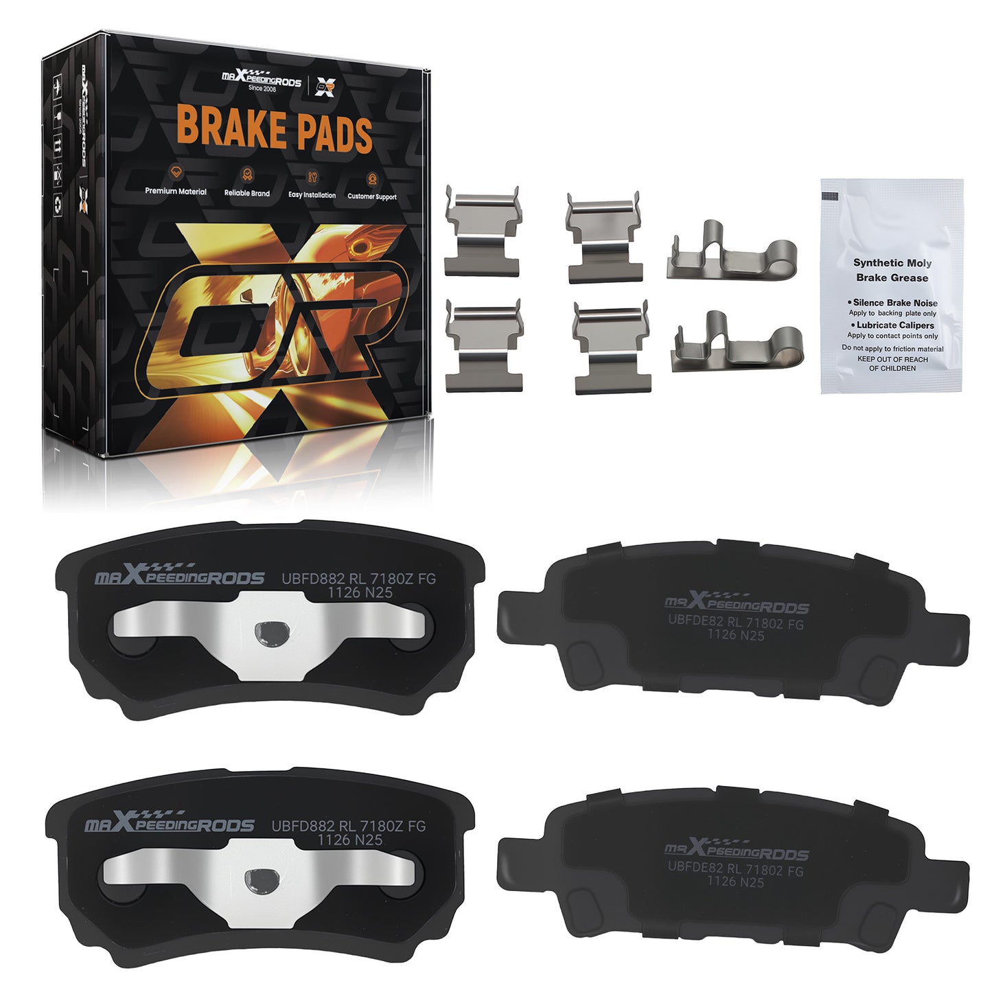 Rear Ceramic Brake Pads Set compatible For Mitsubishi Lancer Outlander/Compatible For Chrysler 200 Sebring