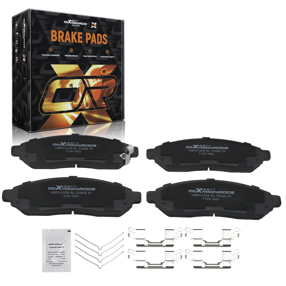 Front Ceramic Brake Pads Set compatible For Nissan Frontier 2005-2020 /Pathfinder 2005-2012