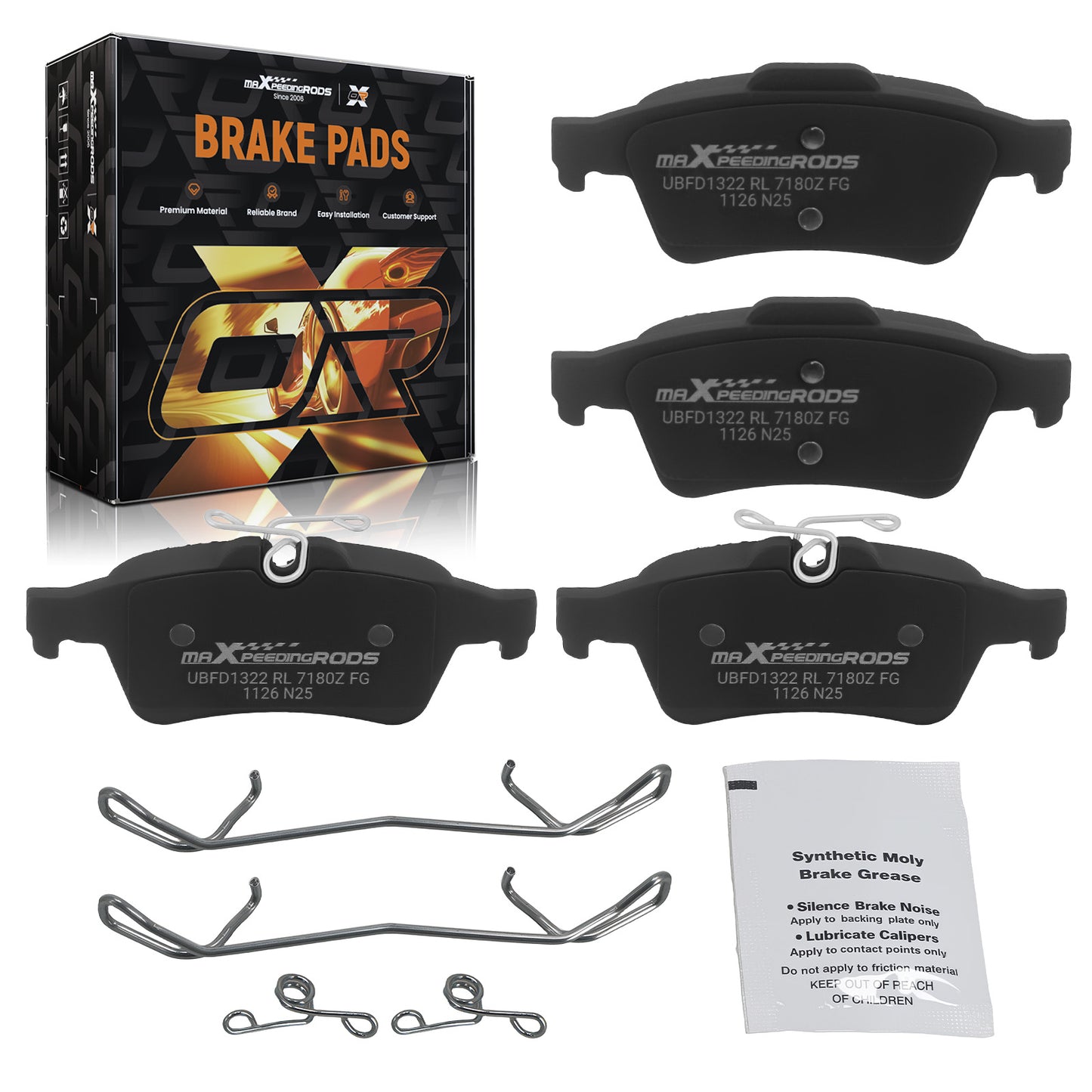 Rear Ceramic Brake Pads Set compatible For Mazda 3 2006-2013/Compatible For Mazda 5 2008-2017 D1095 P1095