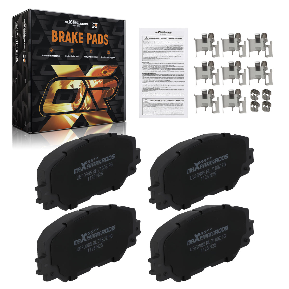 Front Ceramic Brake Pads Set compatible for Scion xB 2008-2015 compatible for Toyota Corolla 2009-2019
