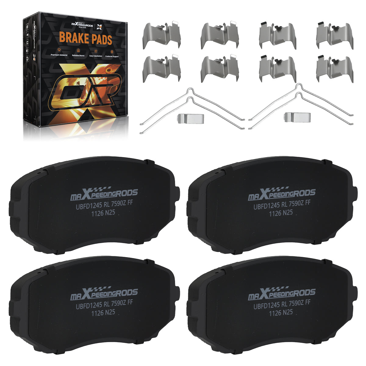 Front Ceramic Brake Pads Set compatible For Ford Edge compatible For Lincoln MKX 2007-2015 D1258 P1258
