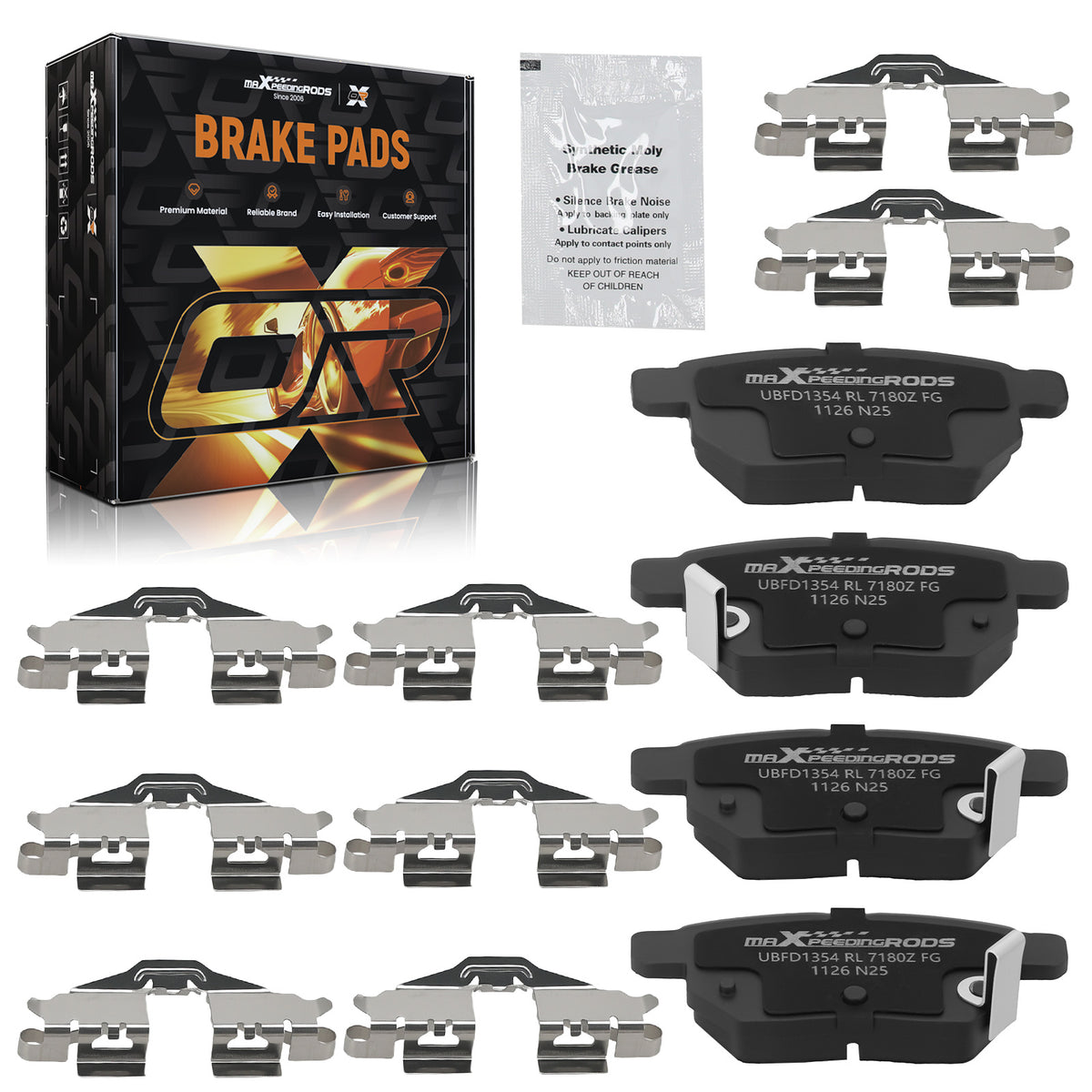 Rear Ceramic Brake Pads Set compatible For Lexus CT200h 2011-2017 compatible For Pontiac Vibe 2009-2010