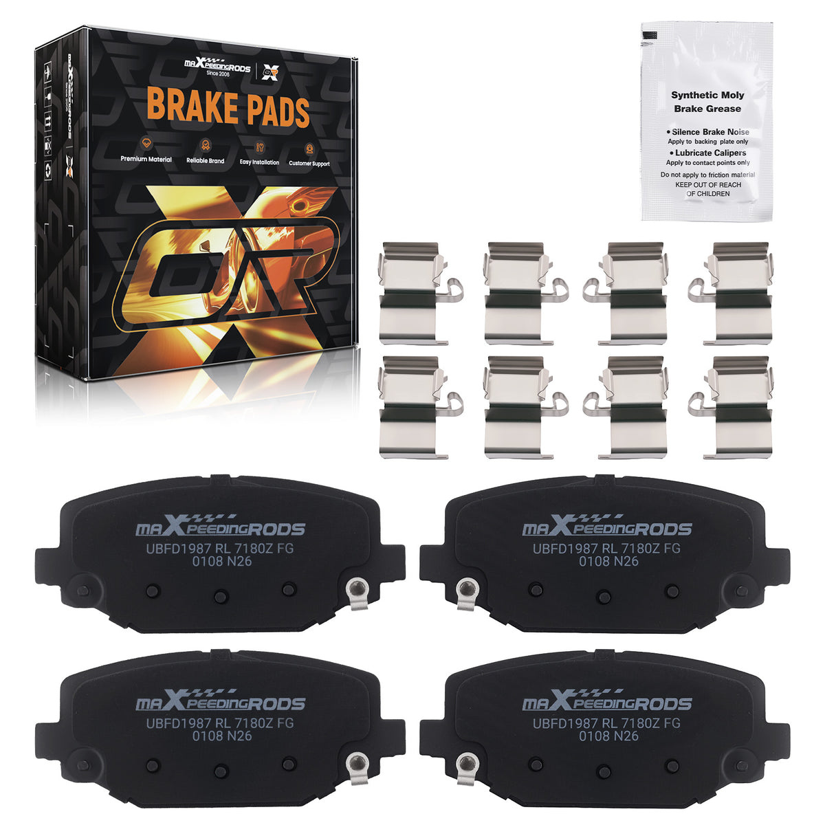 Rear Ceramic Brake Pads Set compatible For Chrysler TownCountry 2012-16 compatible For Ram C/V 2012-15