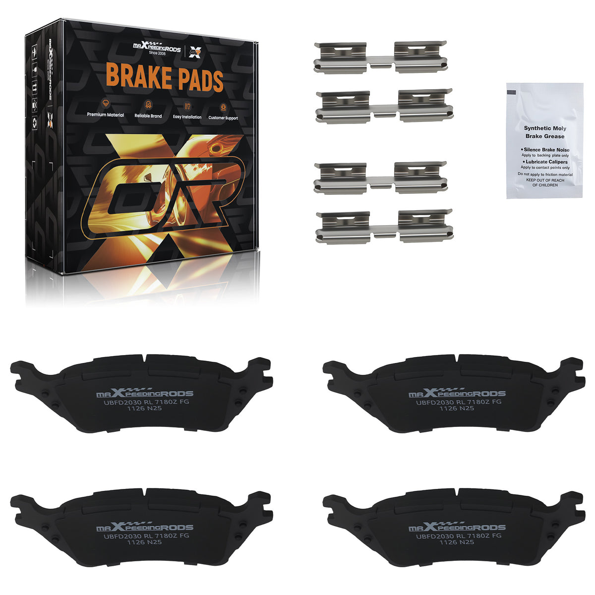 Rear Ceramic Brake Pads Set compatible for Ford F-150 2012 2013 2014-2020 D1602 1602