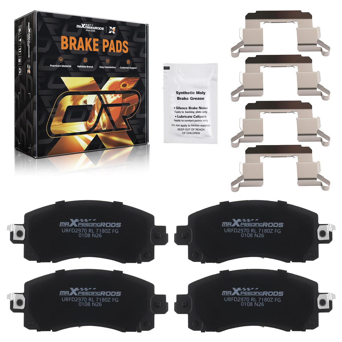 Front Ceramic Brake Pads Set compatible For Subaru Crosstrek 2018-2025 compatible For Forester 2019-2025