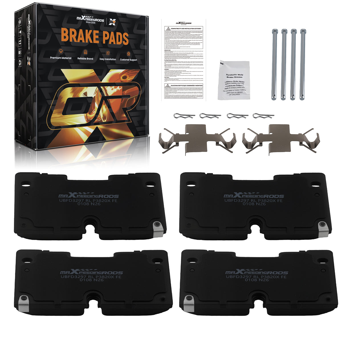 Front Brake Pads Set compatible For Cadillac Escalade ESV/Chevrolet Tahoe 2021-2024 D2173