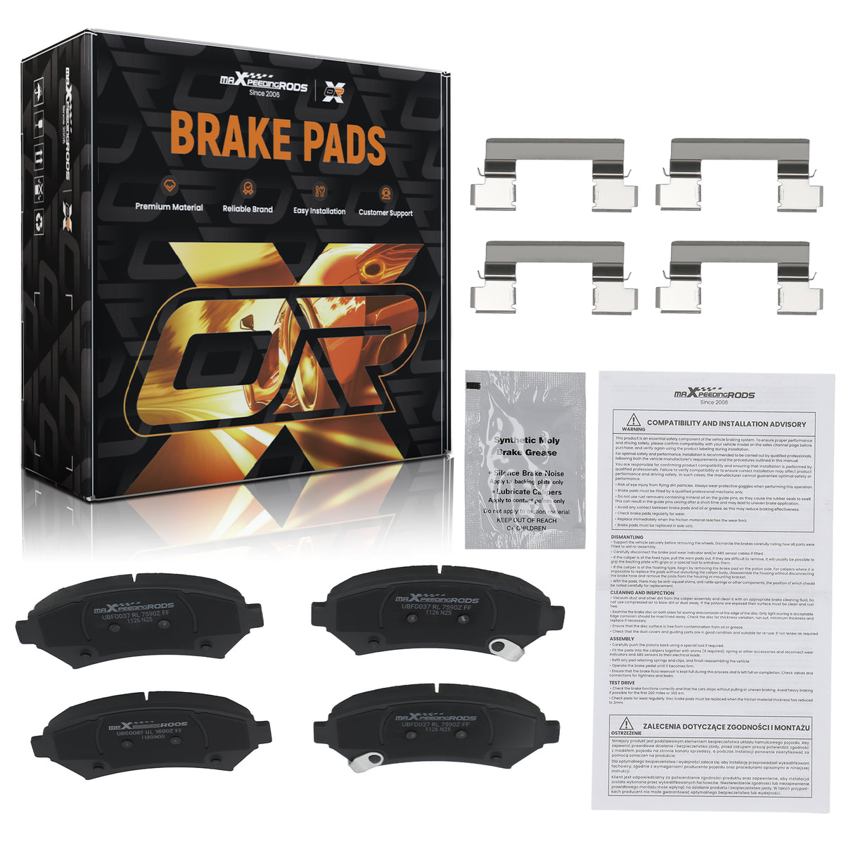 Front Ceramic Brake Pads Set compatible For Buick Century LeSabre compatible For Regal Cadillac DeVille
