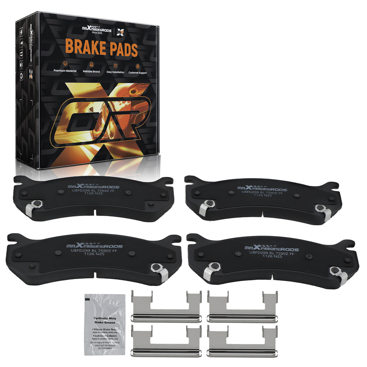 Front or Rear Ceramic Brake Pads Kit compatible For Chevrolet Silverado 1500 2500 3500