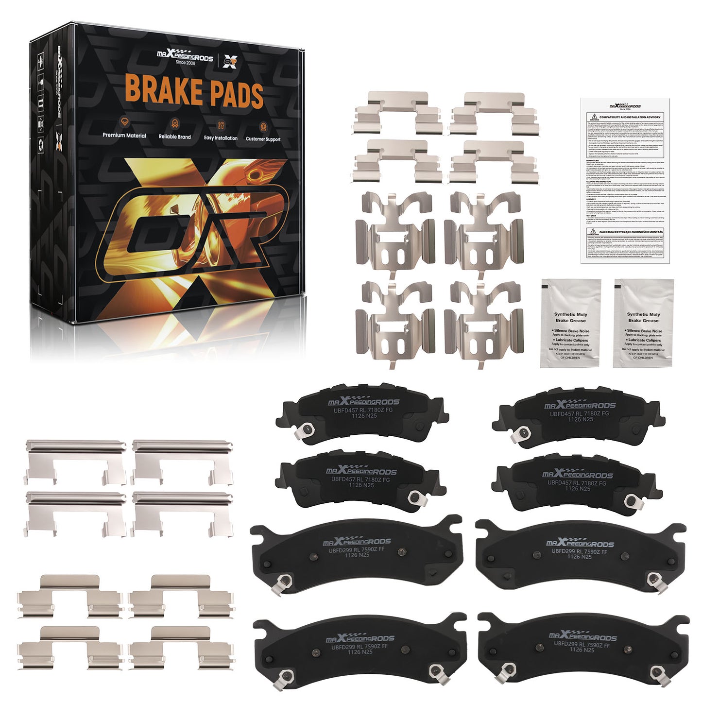Front Rear Ceramic Brake Pads compatible For Chevrolet Astro/Compatible For Silverado 1500/Compatible For Suburban 1500