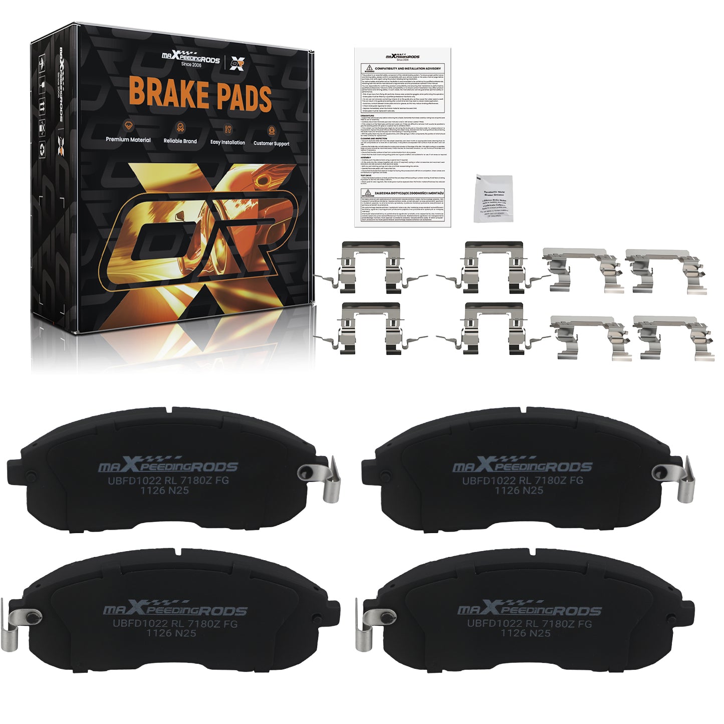 Front Ceramic Brake Pads Set compatible For Infiniti G35 2003-2005/I30 2000-2004 D815A
