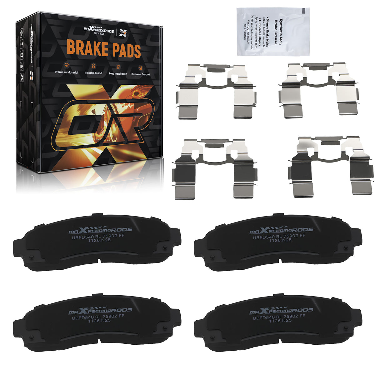 4pcs Front Ceramic Brake Pads Kit compatible for Mercury Mountaineer 2002-2005 D833 P833