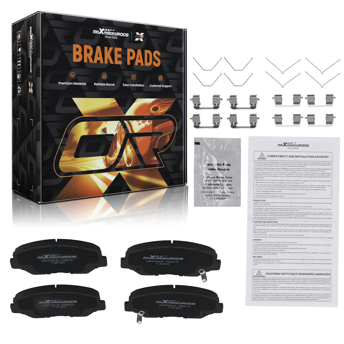 Front Ceramic Brake Pads Set compatible For Acura ILX compatible For Honda Accord Civic 2013-2021 D914