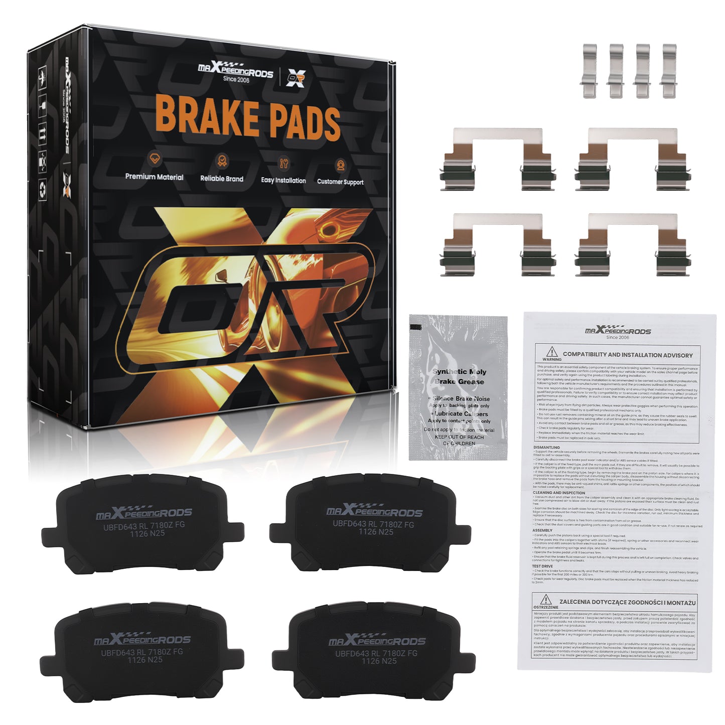 Front Ceramic Brake Pads Set compatible For Pontiac Vibe compatible For Toyota Corolla Matrix 2003-2008
