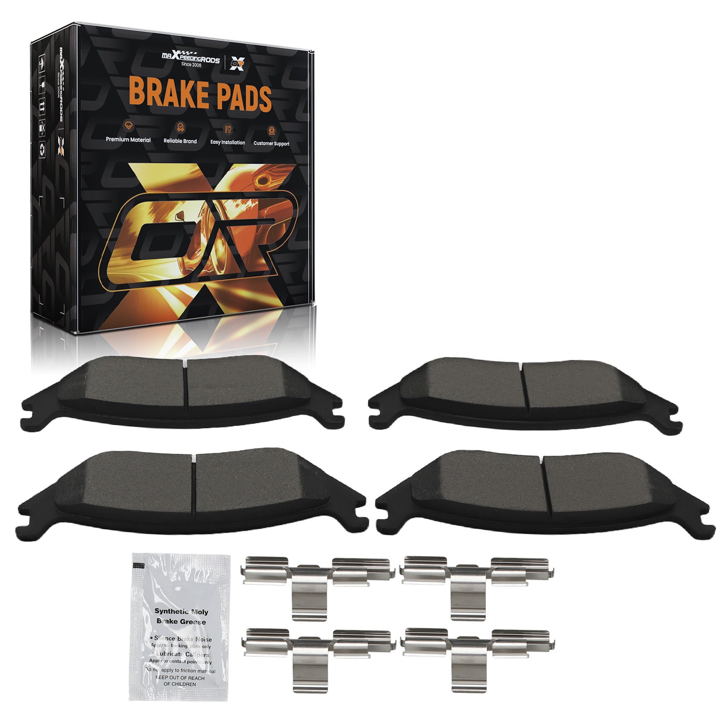 Rear Ceramic Brake Pads Set compatible For Chrysler Aspen 2007-2009/Compatible For Ram 1500 2011-2018