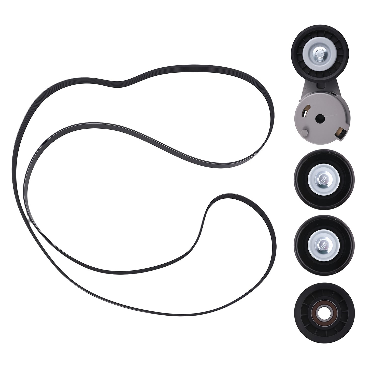 Serpentine Belt Tensioner Pulley Kit compatible For Chevy Impala compatible For Saturn Aura compatible For Pontiac 06-11