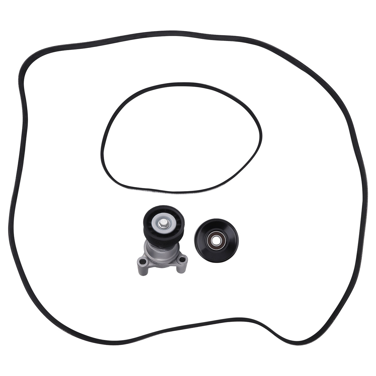 Serpentine Belt Tensioner Pulley Kit compatible For Chevrolet Silverado GMC Sierra Cadillac