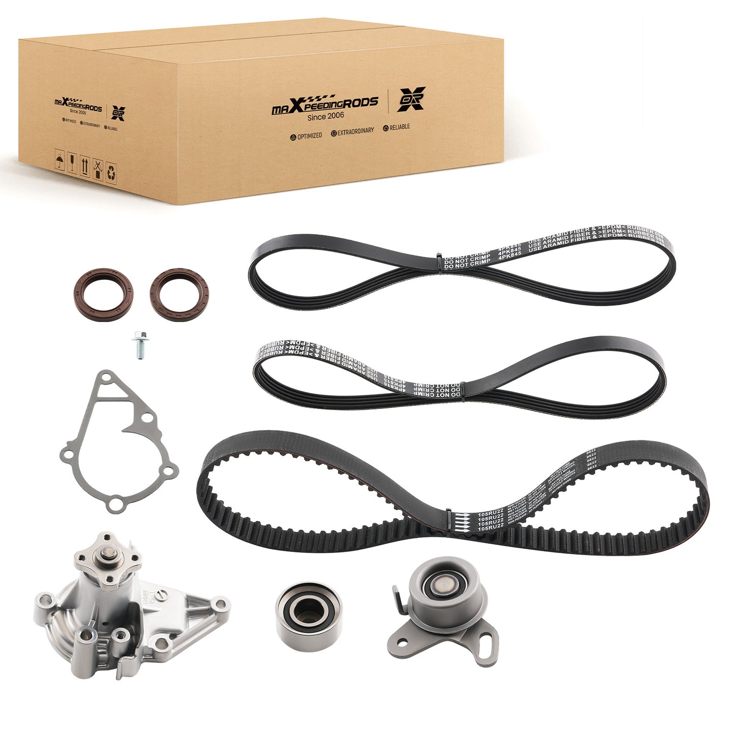 Timing Belt Water Pump Serpentine Belt Kit compatible For Hyundai Accent 1.6L 2001-2011