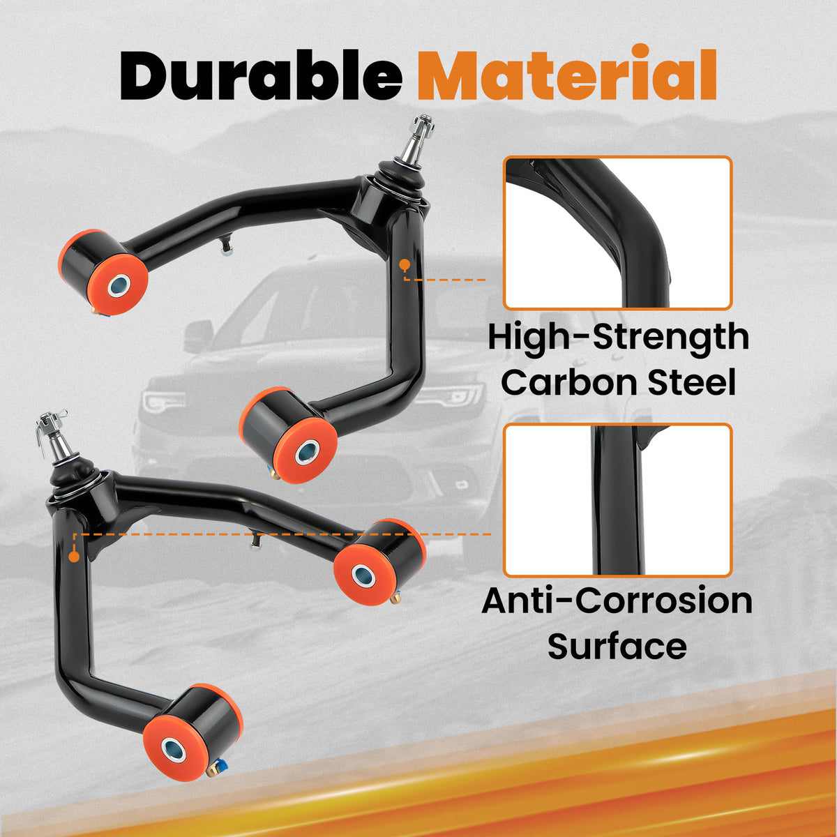 2-4 Lift Heavy Duty A-Arms compatible For Chevrolet Tahoe 07-15 Front Upper Control Arms
