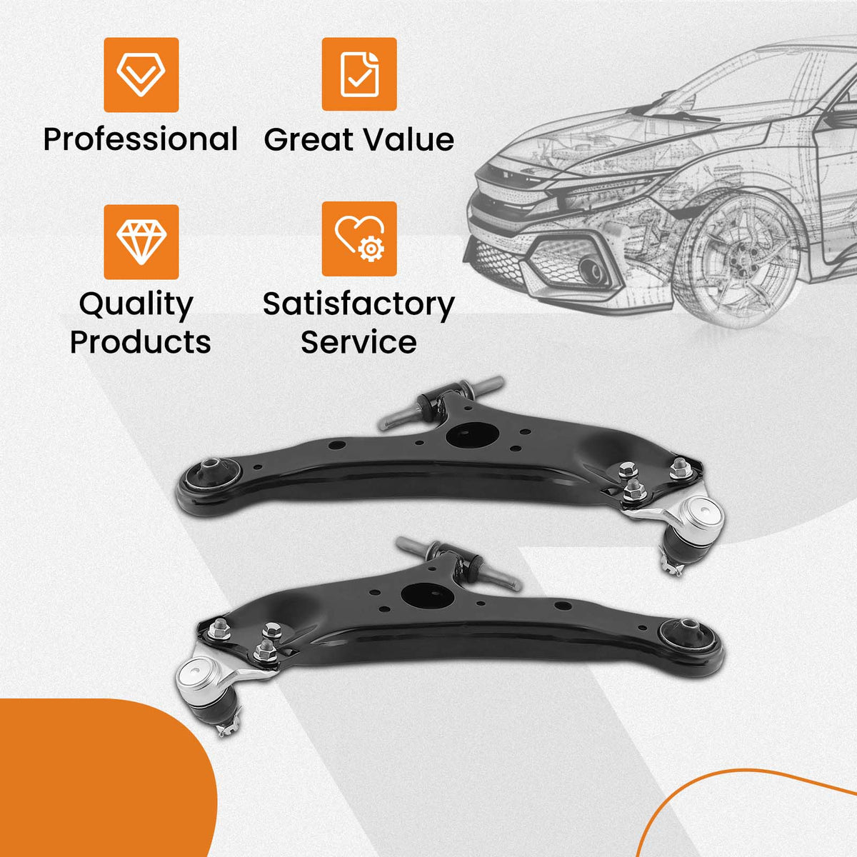 2pcs Front Lower Control Arm DriverPassenger Side compatible For Toyota Sienna 2011-2020