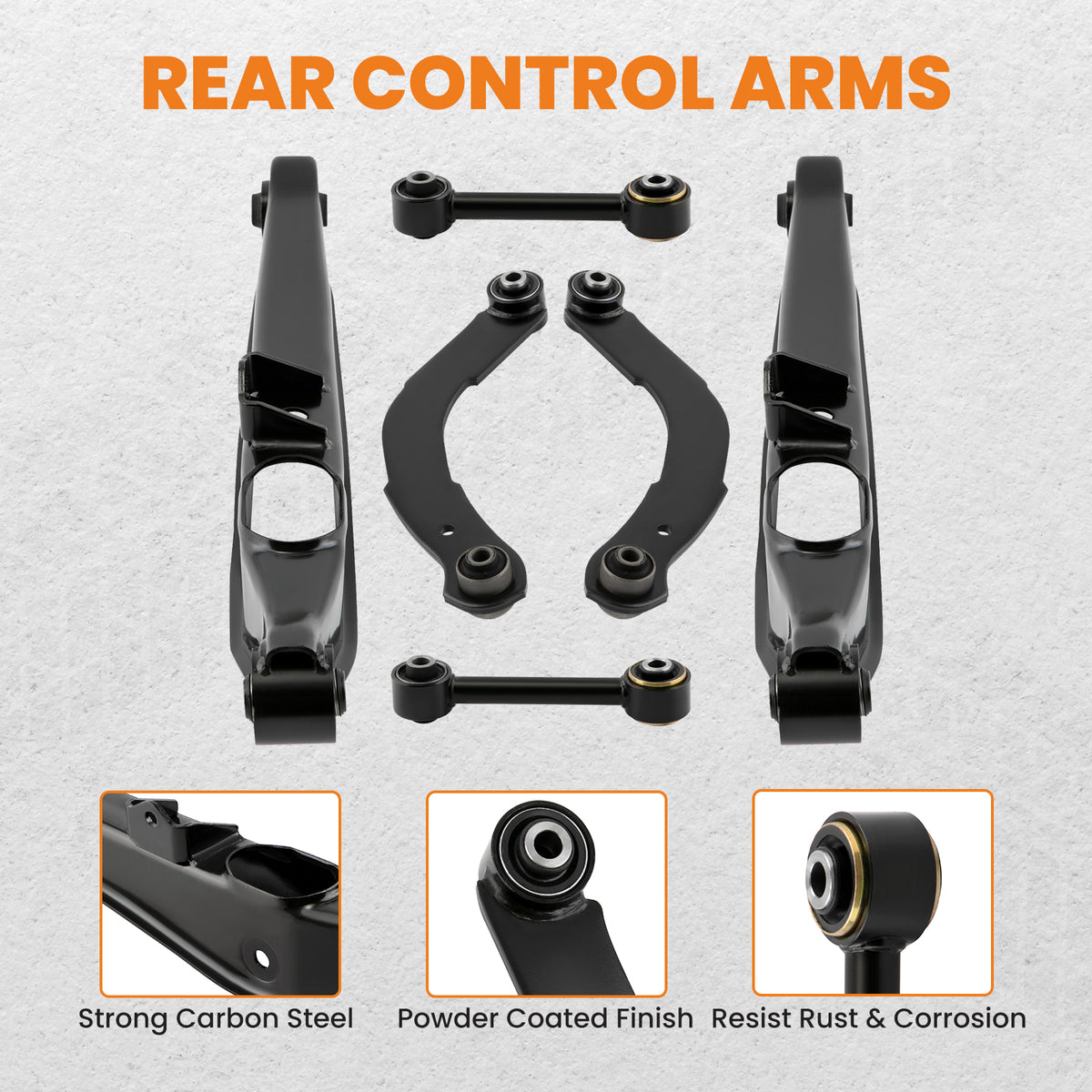 Rear Upper Lower Control Arms Lateral Toe Arms compatible For Jeep Compass Patriot 2007-17