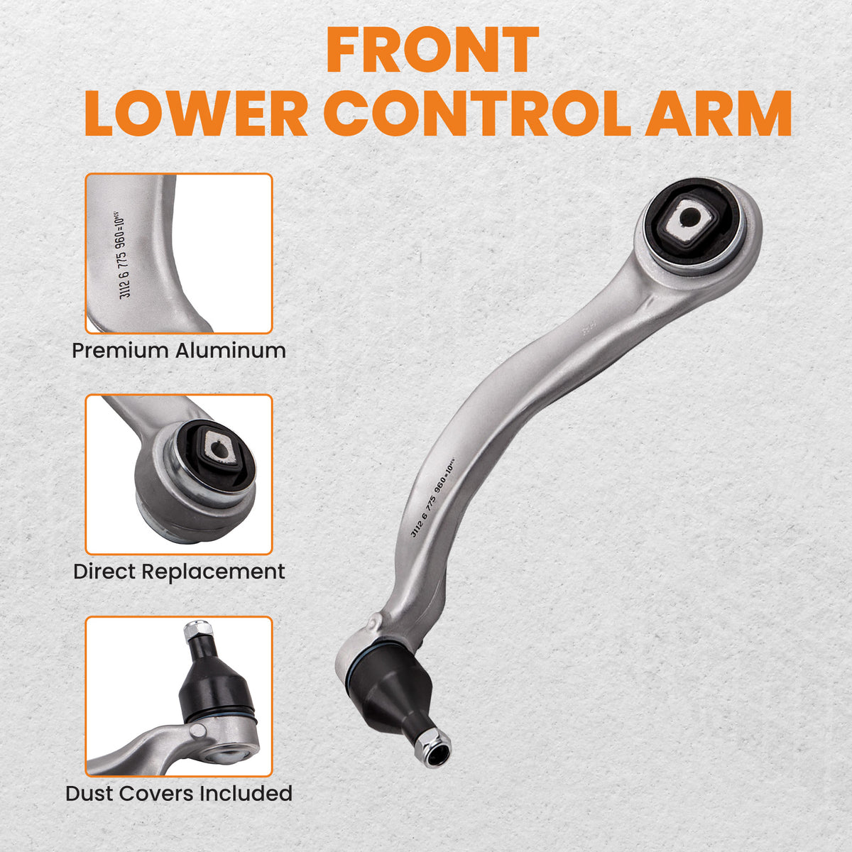 Compatible For BMW 5 and 7 Series Suspension Pair LH RH Front Lower Forward Control Arm Kit