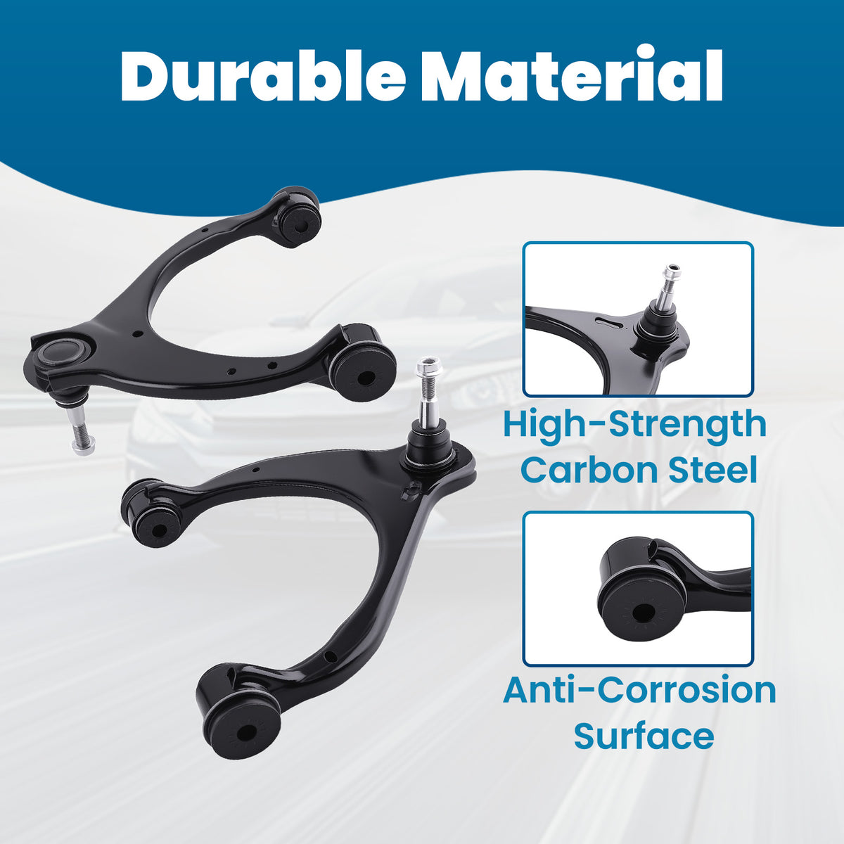 Front Upper Control Arms w/ Ball Joints Tie Rods compatible For Chevy Silverado Sierra 1500