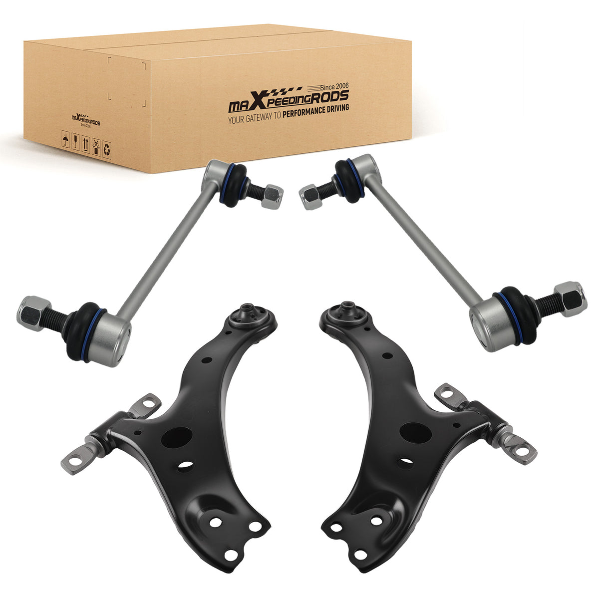 4x Front Lower Control Arm Sway Bar Link compatible For Camry 2002-2006 Avalon 2005-2012