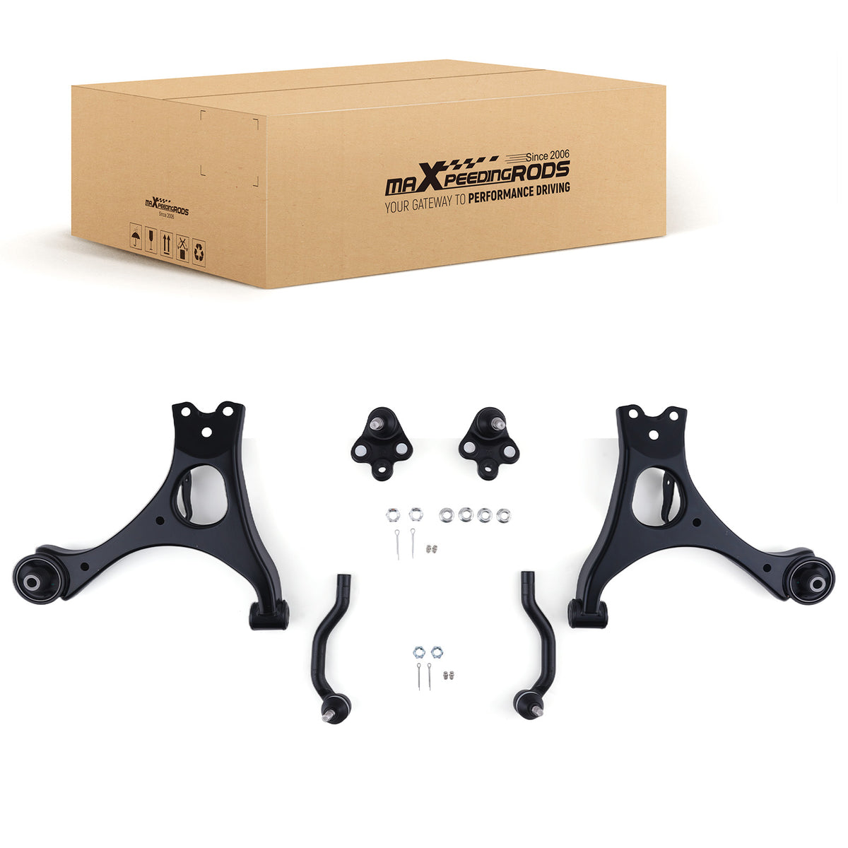 6x Front Lower Control Arms w/Ball Joint Tie Rods For 2006 2007-2011 compatible For Honda Civic
