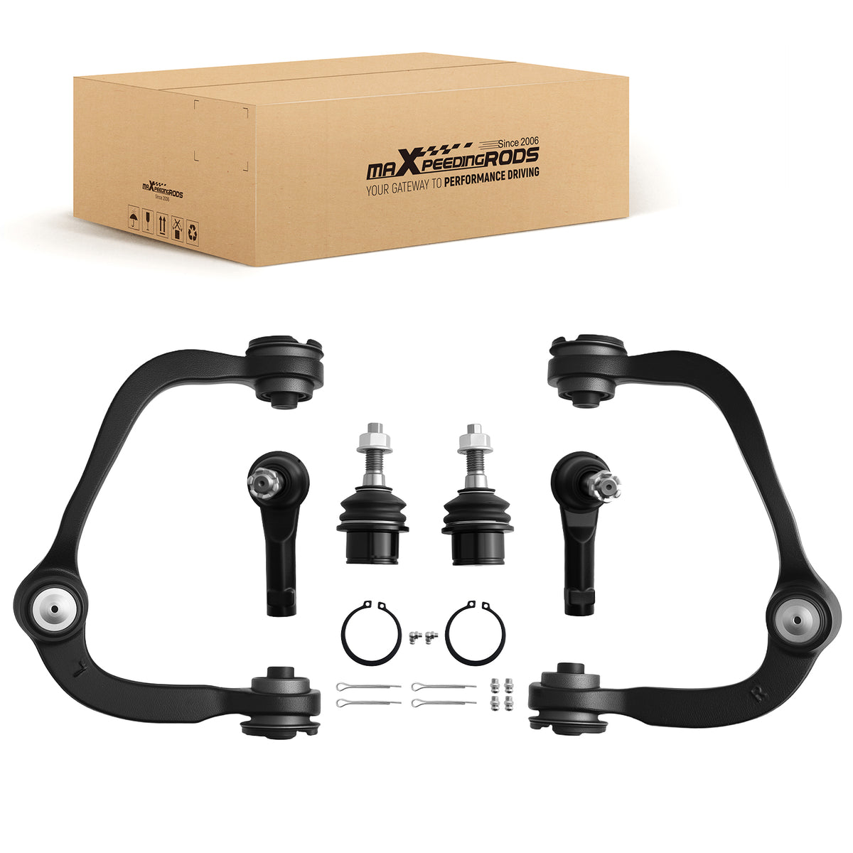 6pc Front Upper Control Arm Lower Ball Joint Tie Rod compatible For Ford F-150 2004-2008