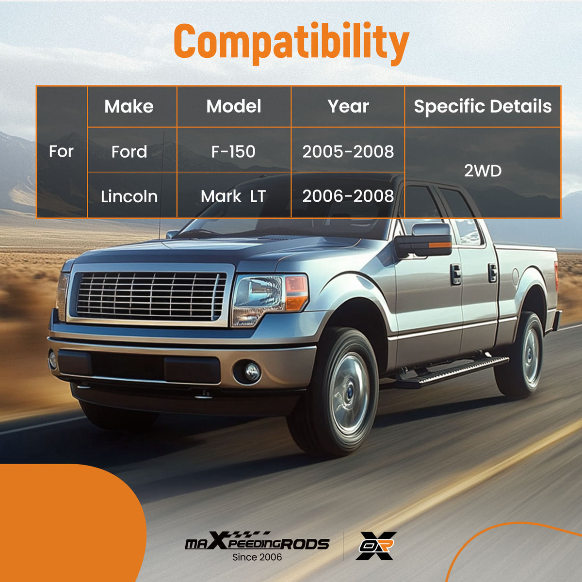 10Pcs 2WD Front Suspension Kit Compatible For Ford F-150 2005-2008 compatible For Lincoln Mark LT 2006-2008