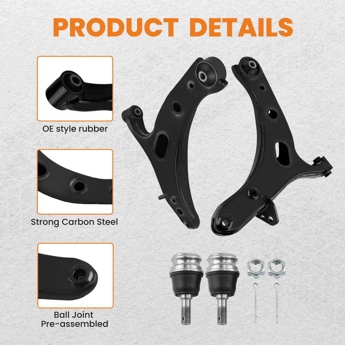 Pair Front Lower Control Arms w/Ball Joint compatible For Subaru Legacy Outback 2010-2014