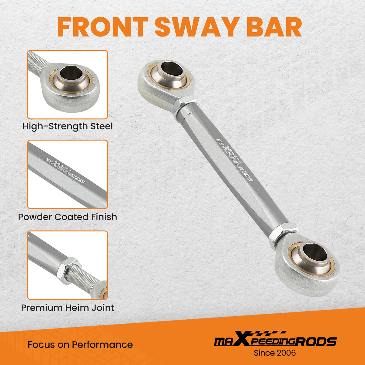Adjustable Front Sway Bar End Links 2.5-6" Lift compatible For Jeep Wrangler JK JL 2007-21