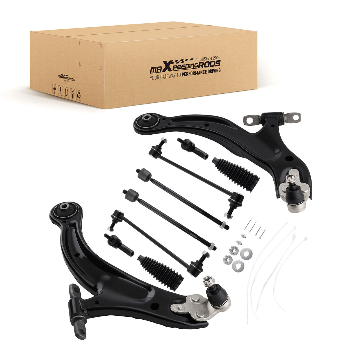 10PC Front Lower Control Arm Ball Joint Tie Rod Kit compatible For Toyota Sienna 1998-2003