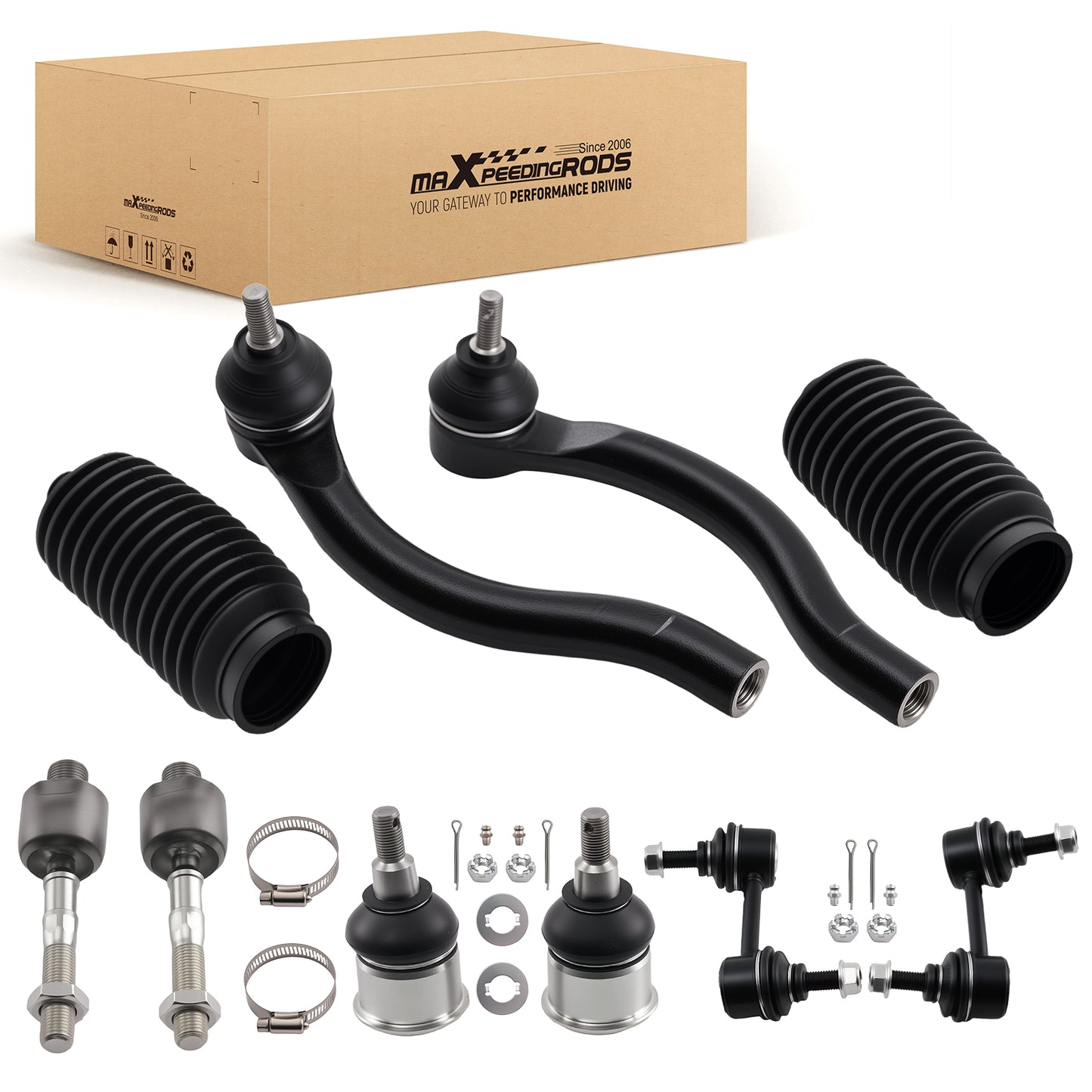 10pcs Front Suspension Kit Sway Bar Links Tie Rod Ends For 2004-2008 compatible For Acura TSX