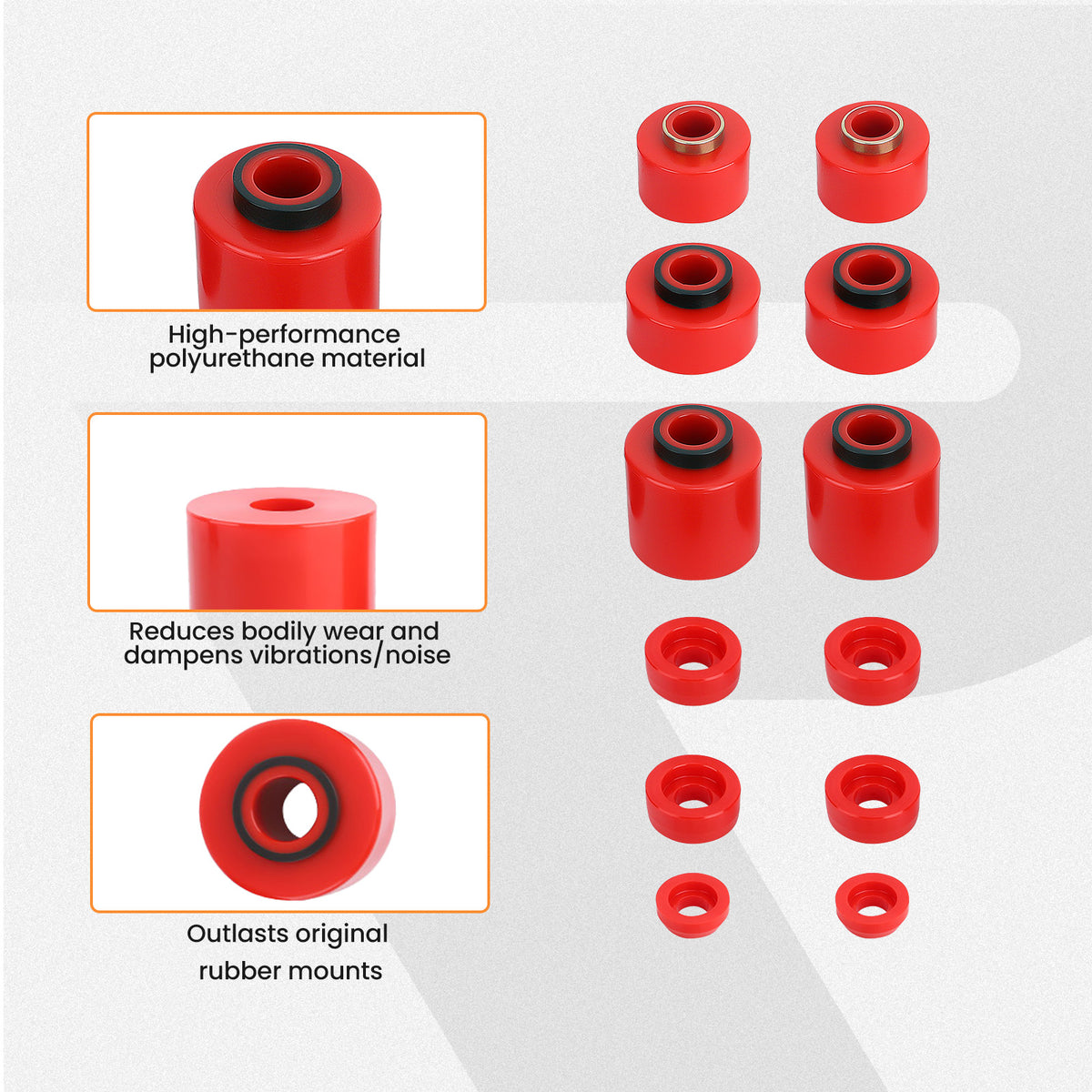 Body Cab Mount Bushing Kit compatible For Ford F150 F250 F350 1980 1981-1997 1998 4.4123R