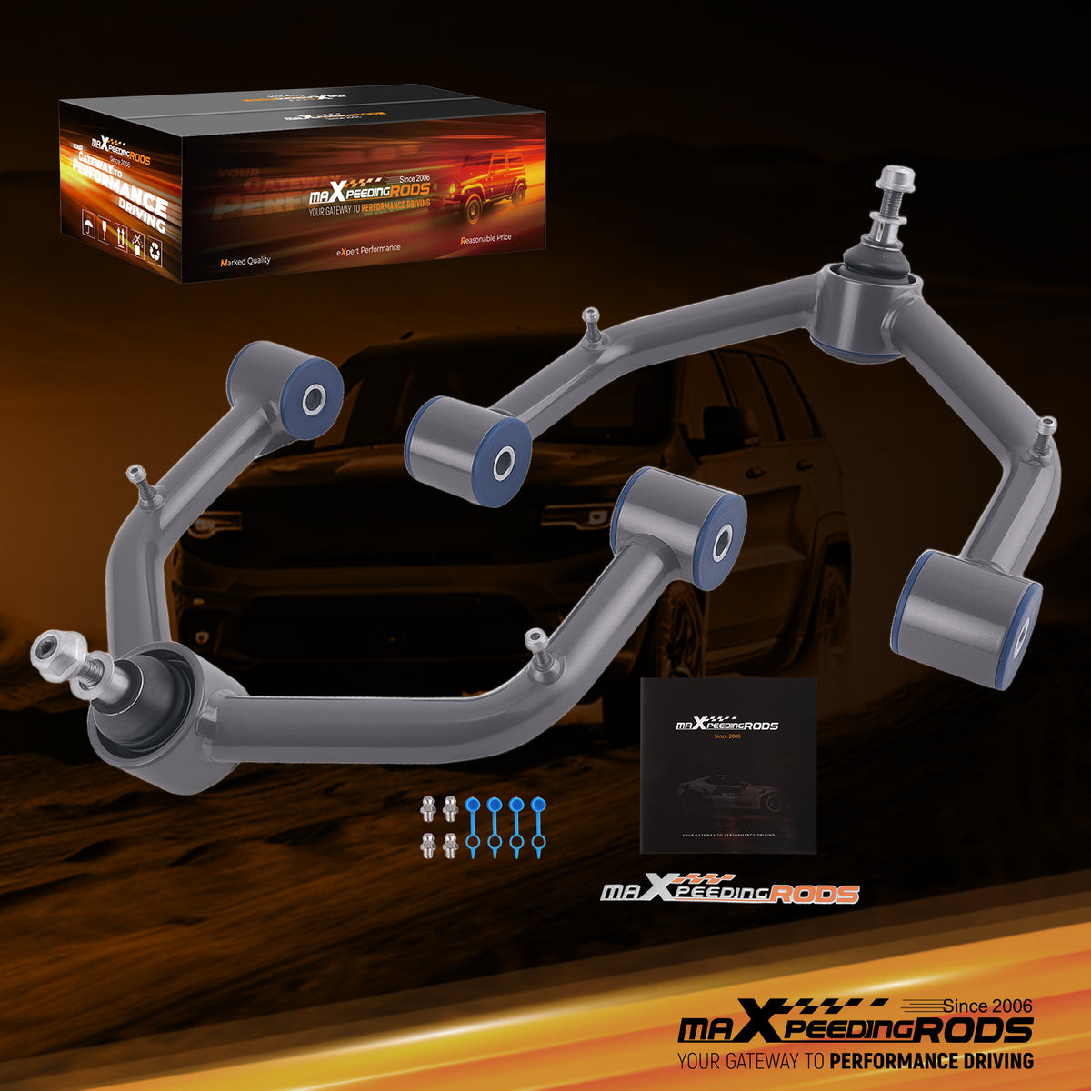 Front Upper Control Arms 2-4 Lift compatible For Chevrolet Silverado Sierra 4X4 1999-2006