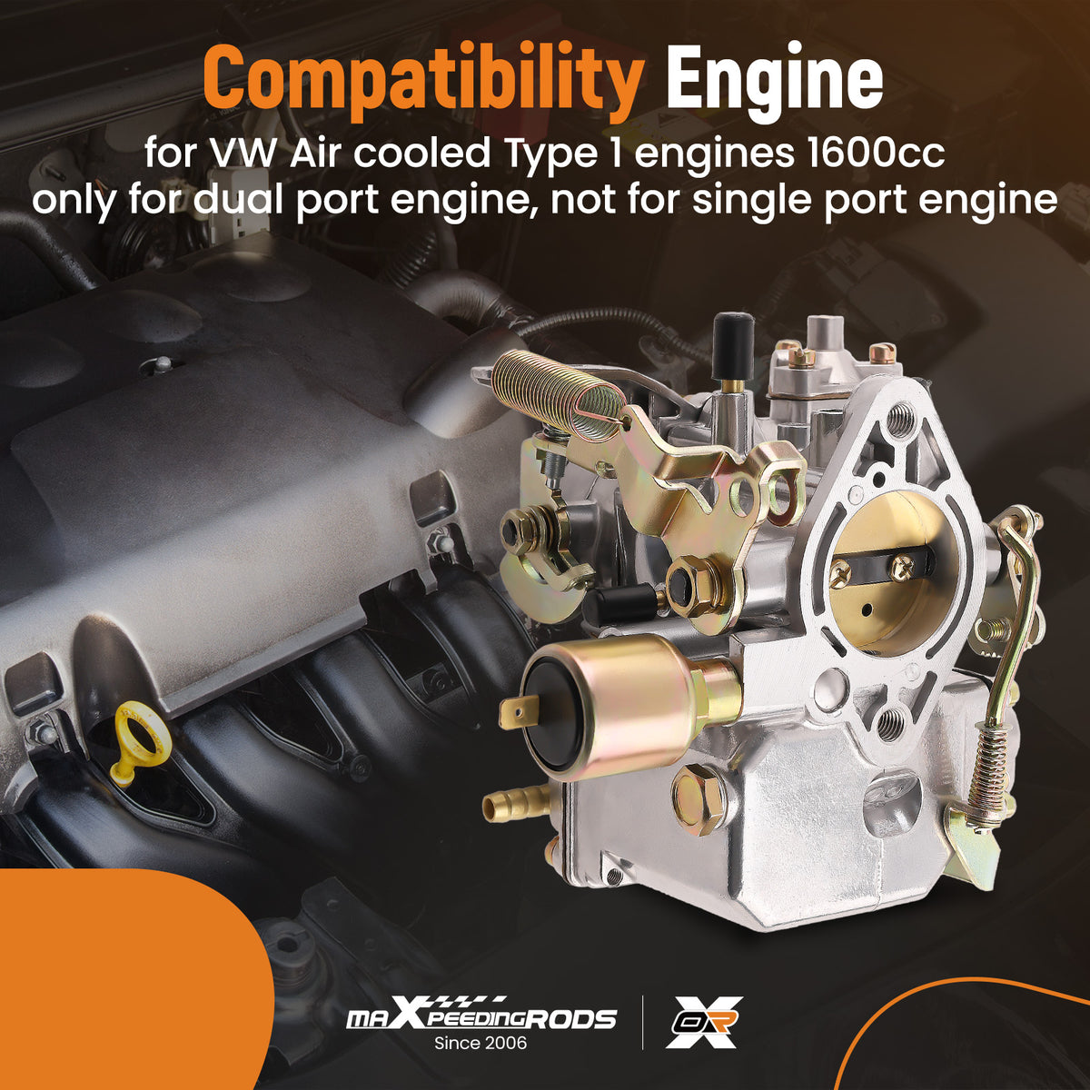 37 Pict-3 Carburetor compatible For Volkswagen Beetle Super Beetle 1971-1979 Zinc Alloy