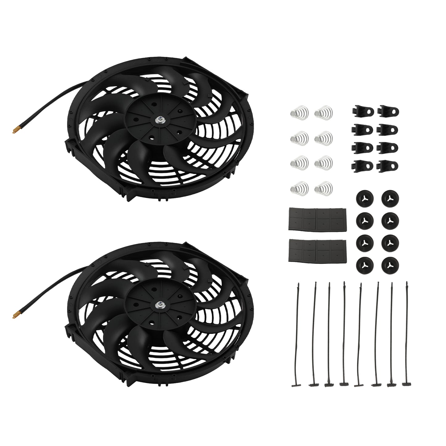 12 inch Cooling Fan Assembly 1730CFM For Universal Application Black