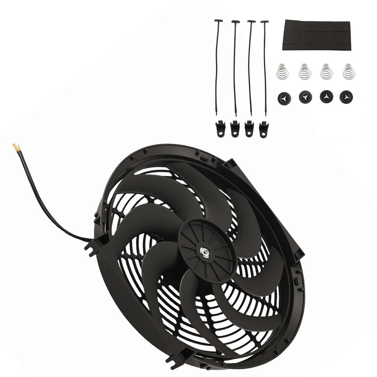 14 inch Electric Universal Fan For Radiator 900CFM 2000RPM Black Plastic 240W