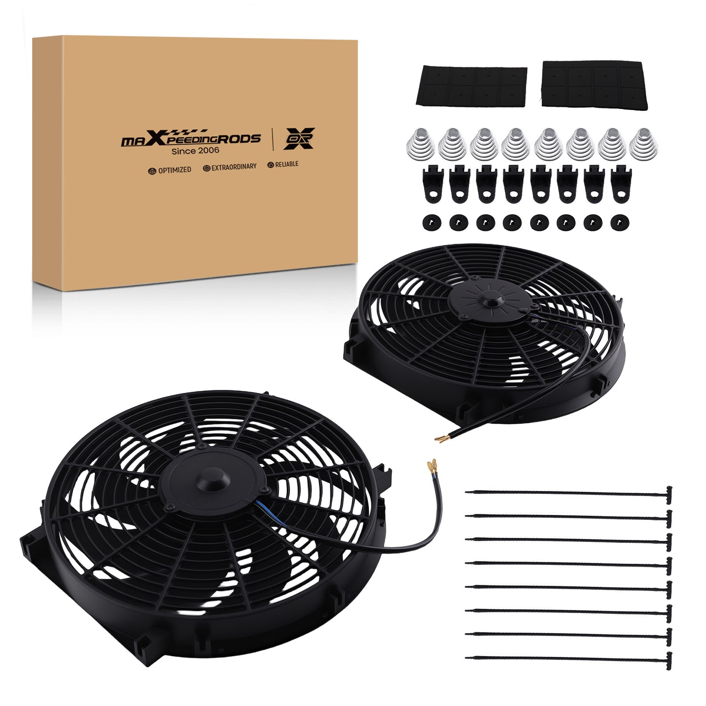14 inch Cooling Fan Assembly Kit 900CFM For Universal Application Push Pull
