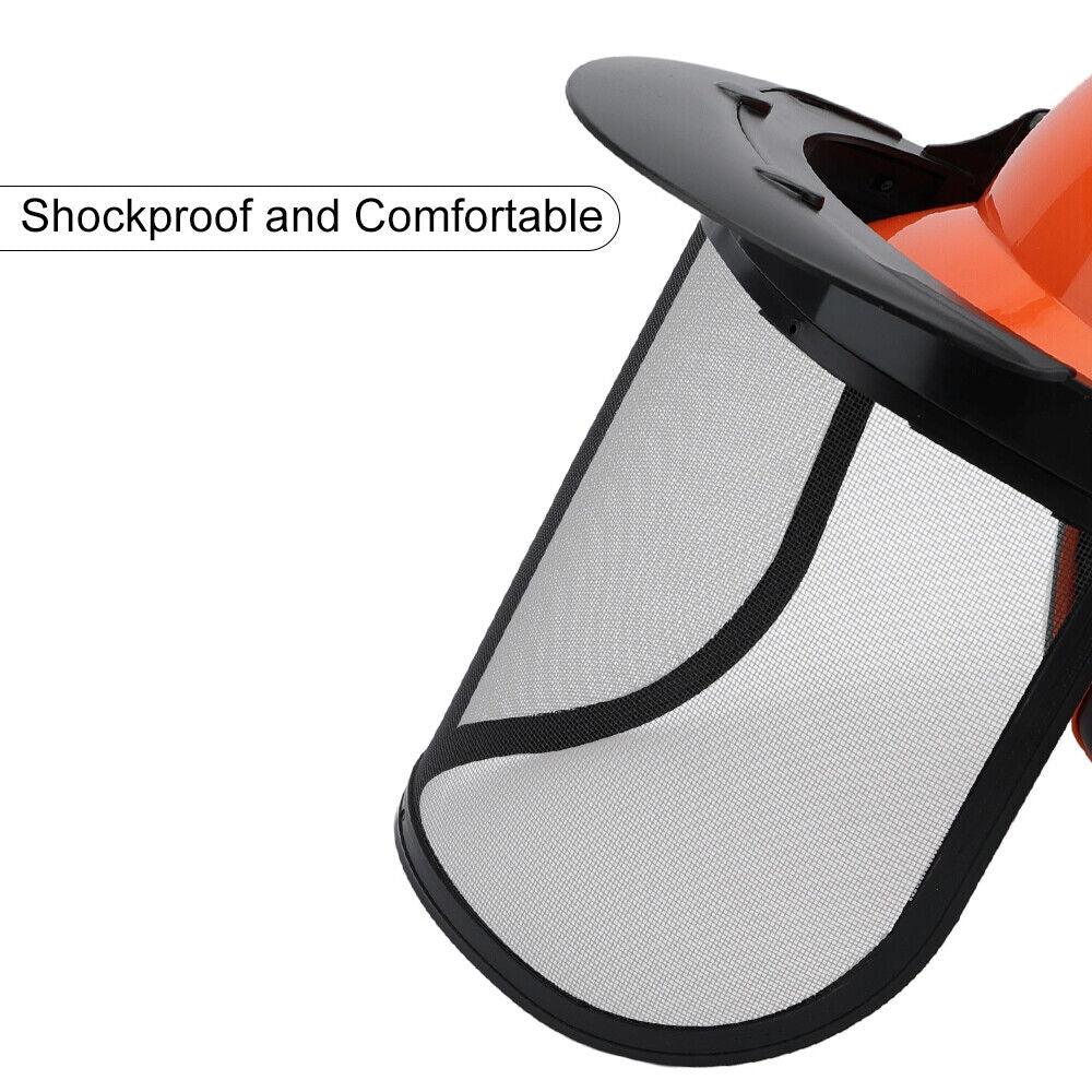 Chainsaw Protective Metal Face Shield For Forestry Safety Helmet with Earmuffs